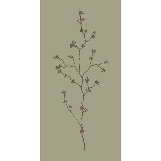 Serviettes de Table Papier - Vert Mousse avec Brindille Florale