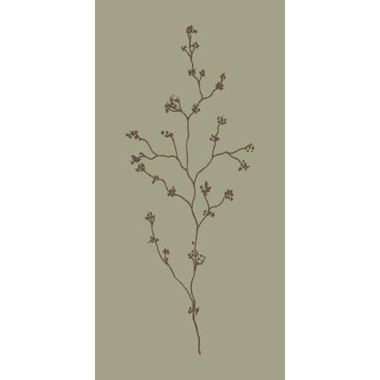 Serviette de Table Papier - Vert mousse avec brindille florale
