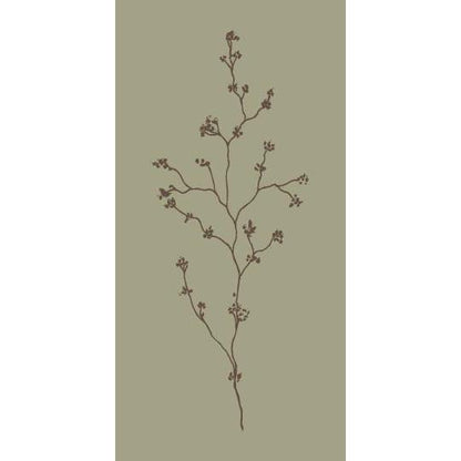 Serviette de Table Papier - Vert mousse avec brindille florale