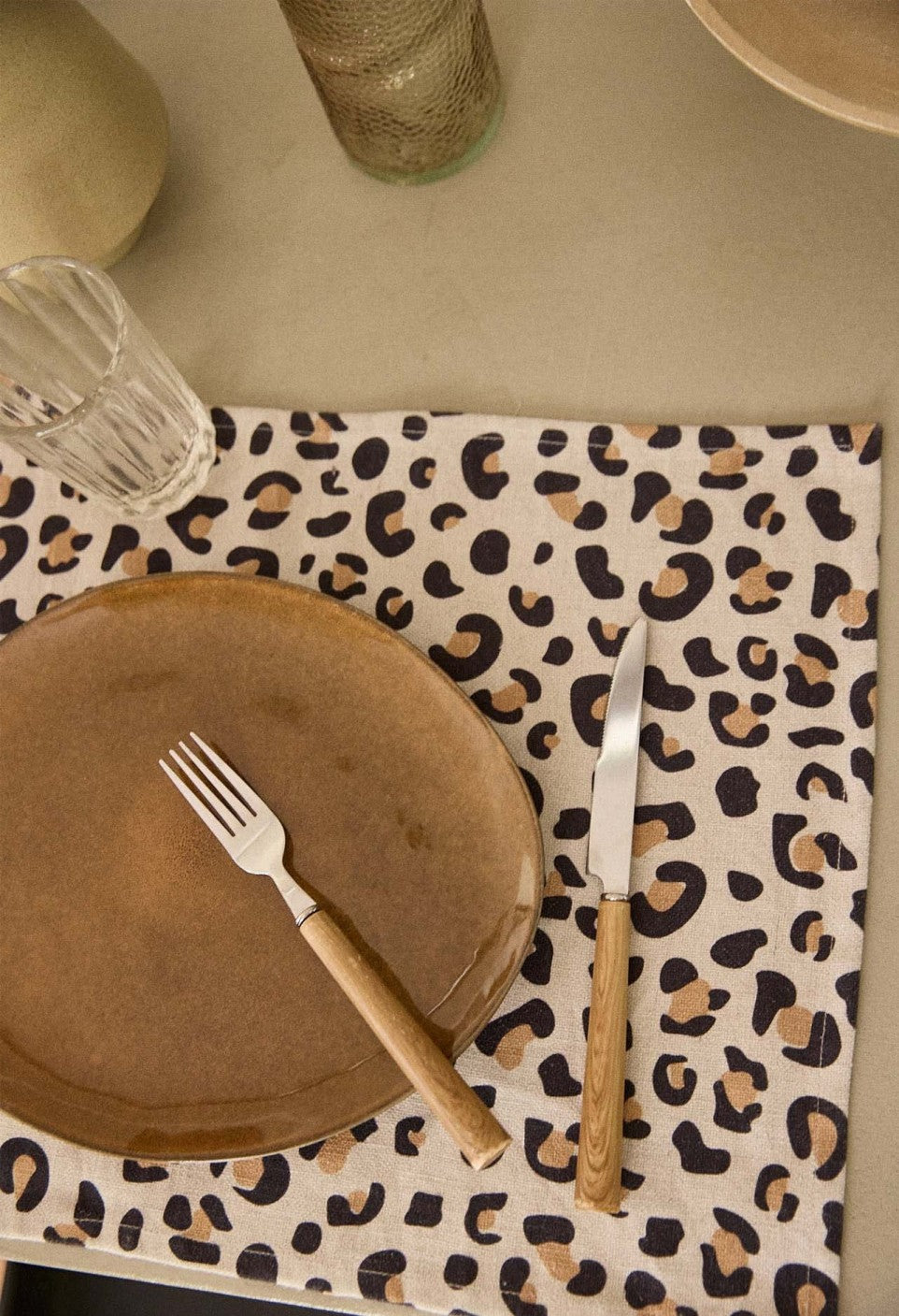 Set de Table en Coton Léopard