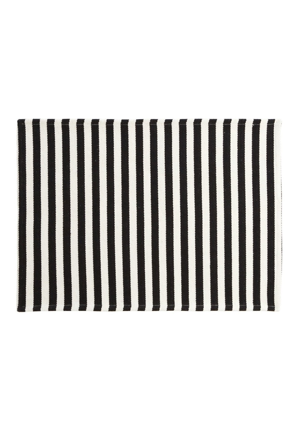 Set de Table en Coton Rayures Rouges Noires