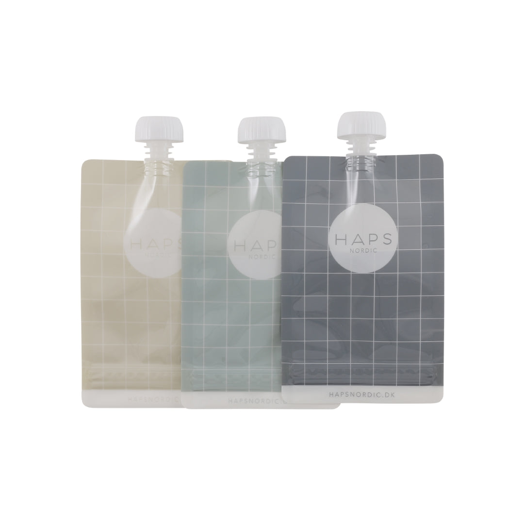 Set de 3 Gourdes à Compotes Réutilisables - Cold Quadrille