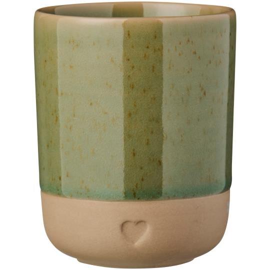 Tasse Cœur en Grès – Vert Olive