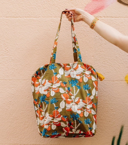 Tote Bag Zippé - Iris Olive