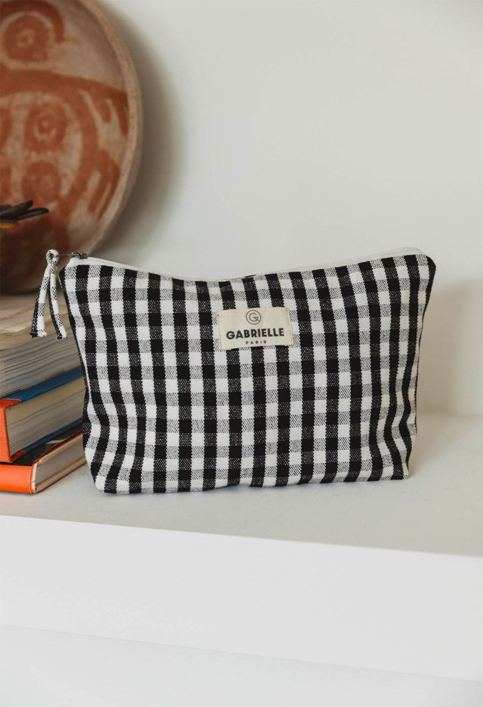 Trousse de Beauté en Coton Vichy Black