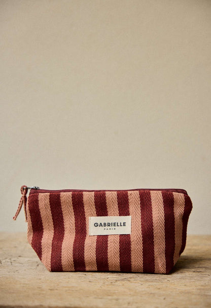 Trousse de Beauté en Coton Rayures Garance