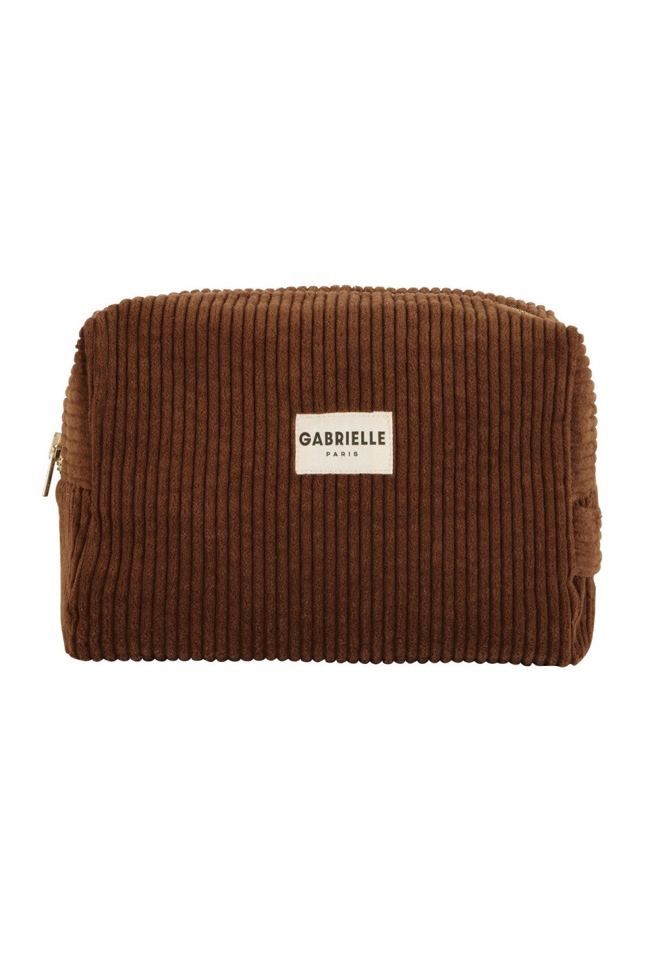 Trousse de Toilette en Coton Velours Camel