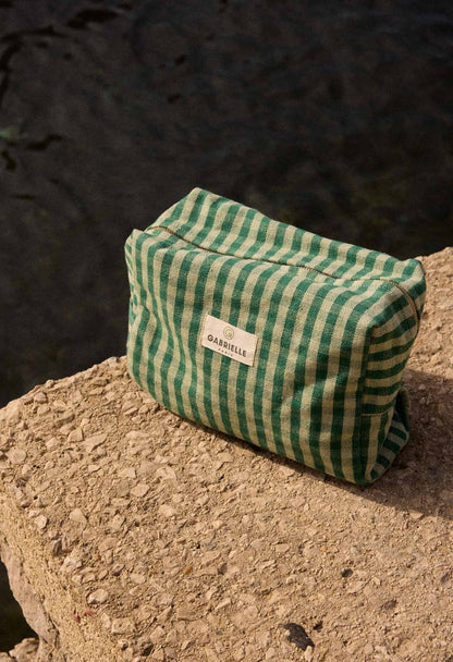 Trousse de Toilette en Coton Vichy Menthe