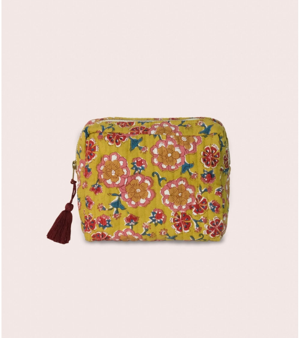 Trousse de Maquillage Matlassée Dalia Moutarde 15 x 10