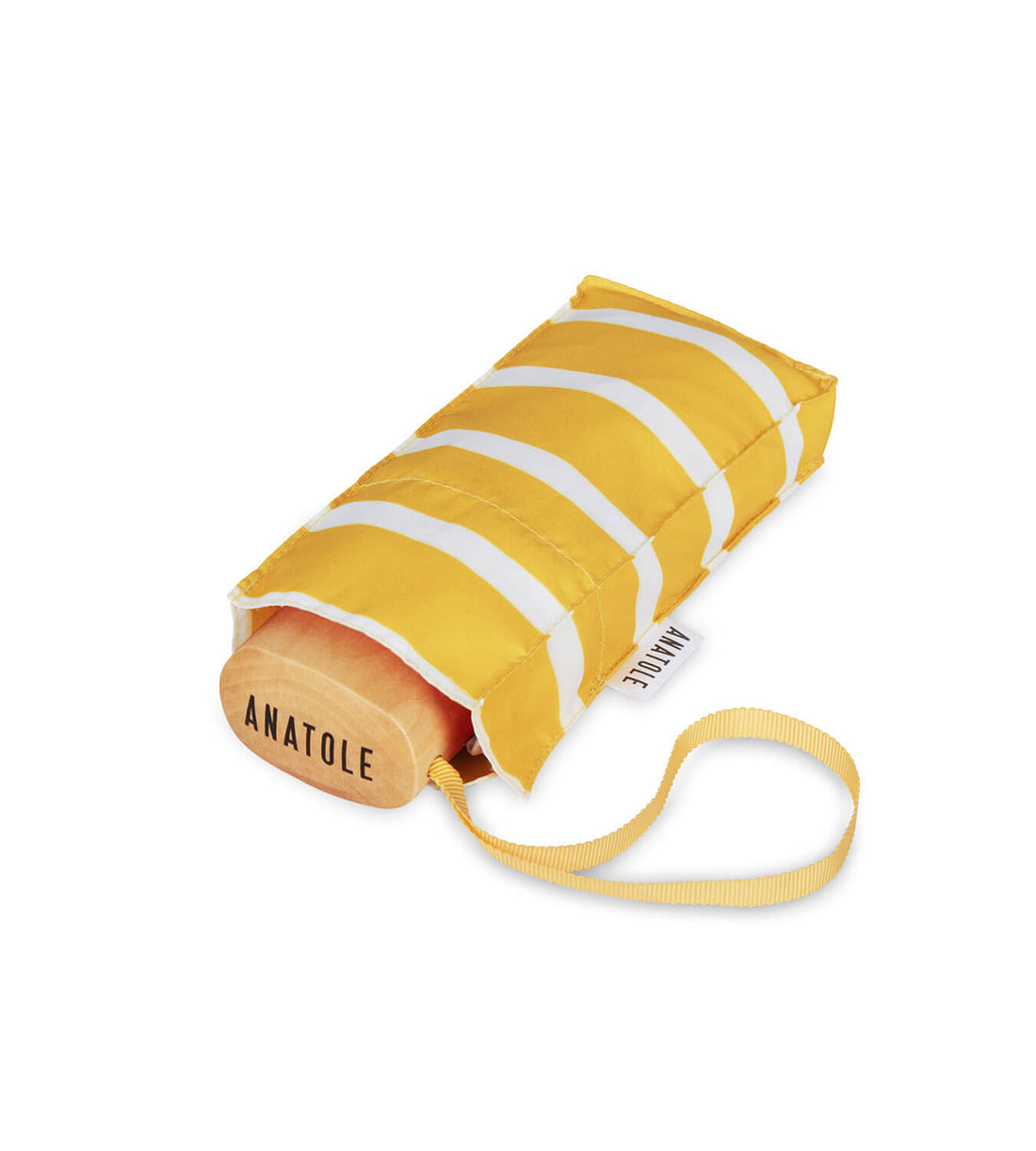 Mini parapluie anatole gabin jaune rayé solide léger et ultra compact
