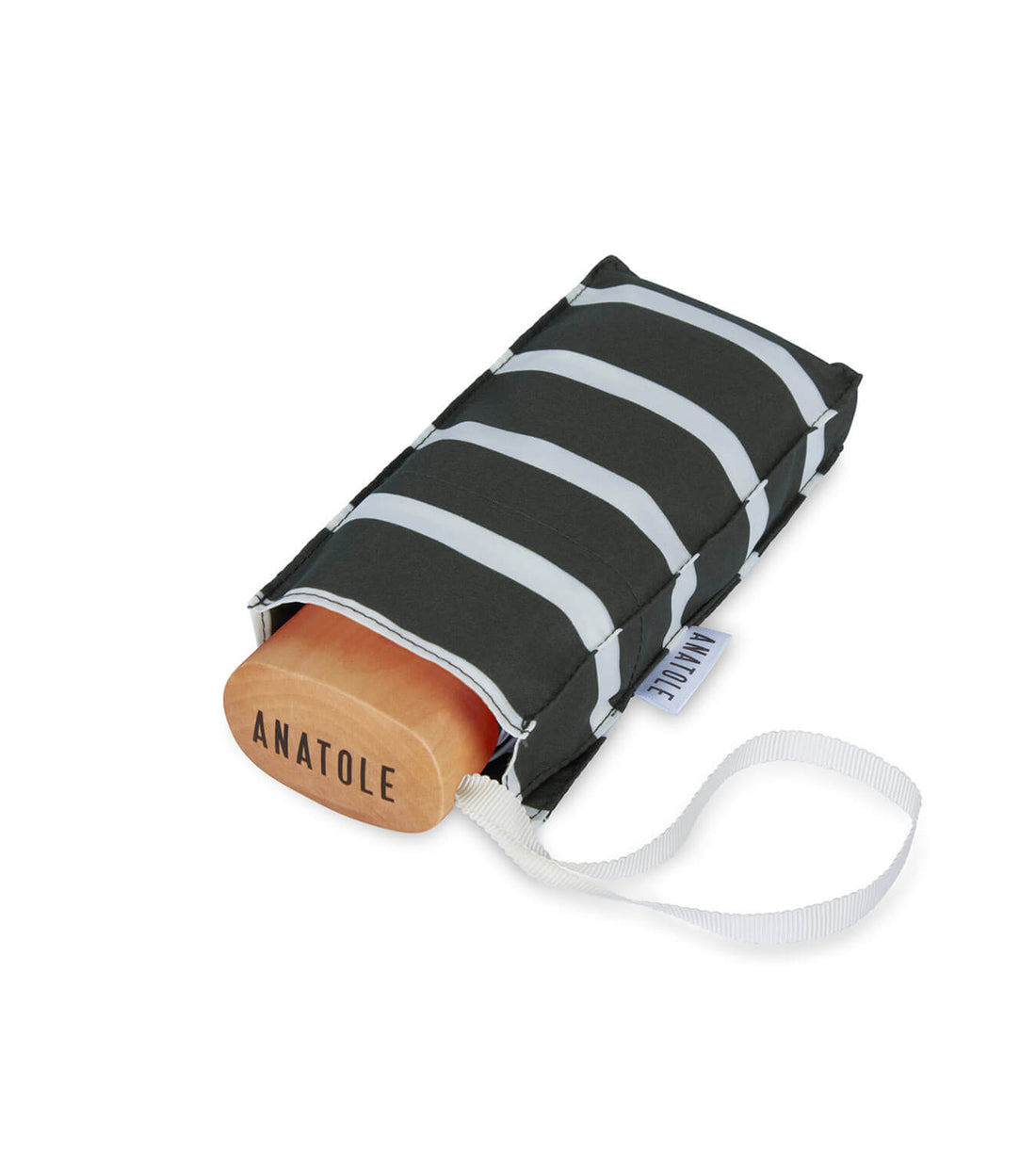 Mini parapluie anatole charles kaki rayé solide léger et ultra compact