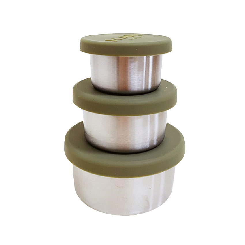 Set de 3 Boîtes à Snack en Inox - Olive