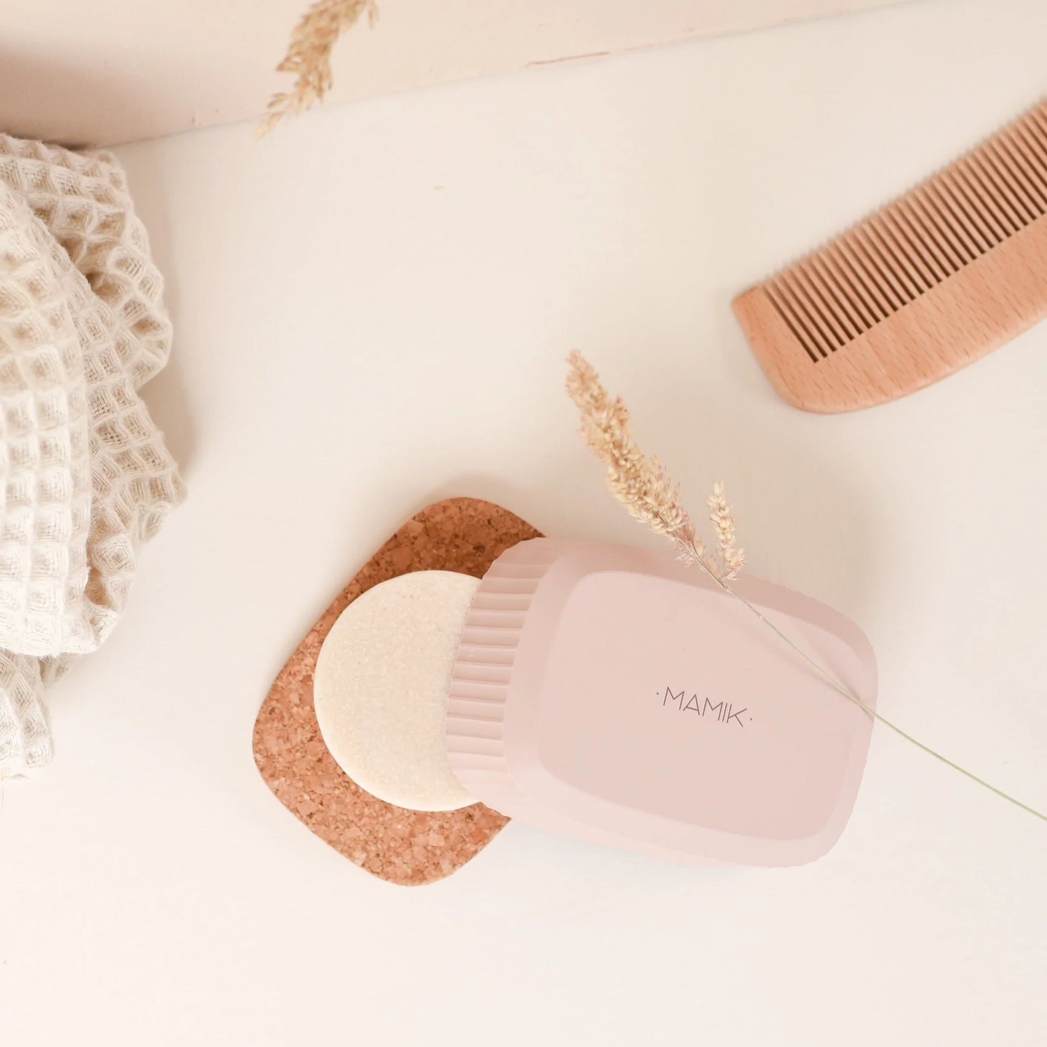 Boîte Savon Rose Poudré Liège