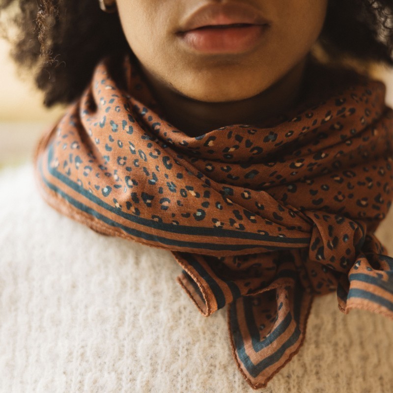 Foulard en Coton Léopard Auburn