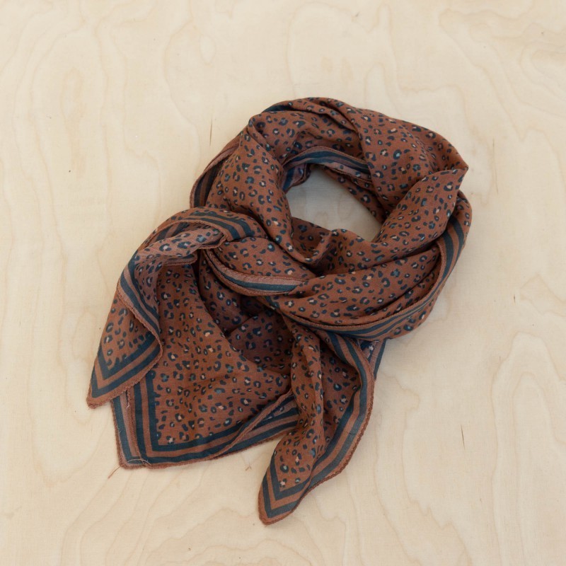 Foulard en Coton Léopard Auburn