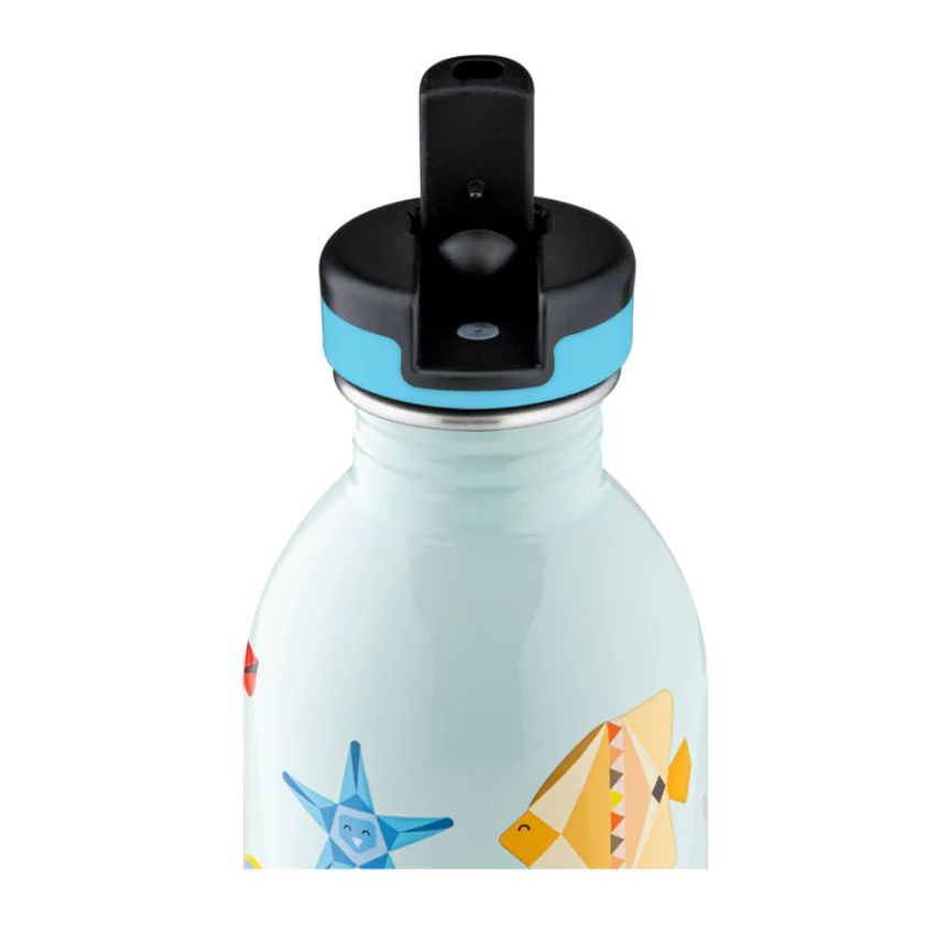 Gourde enfant sea friends de la marque italienne 24 Bottles en acier inoxydable