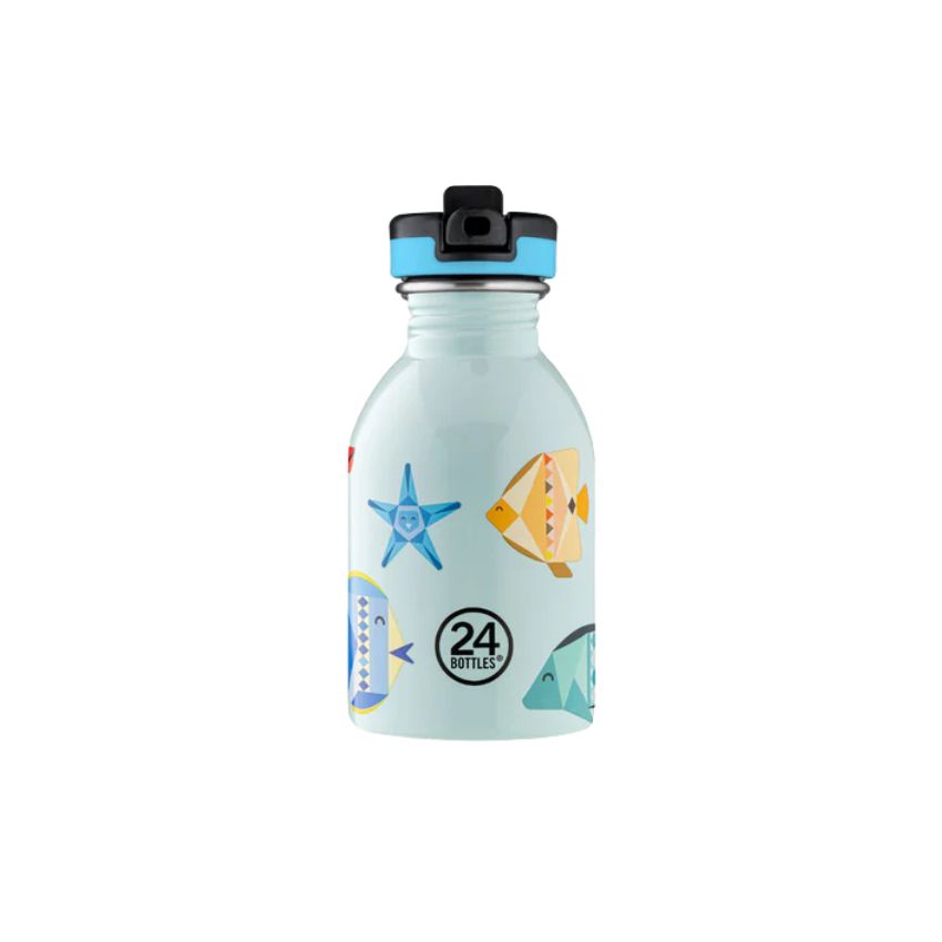 Gourde enfant sea friends de la marque italienne 24 Bottles en acier inoxydable