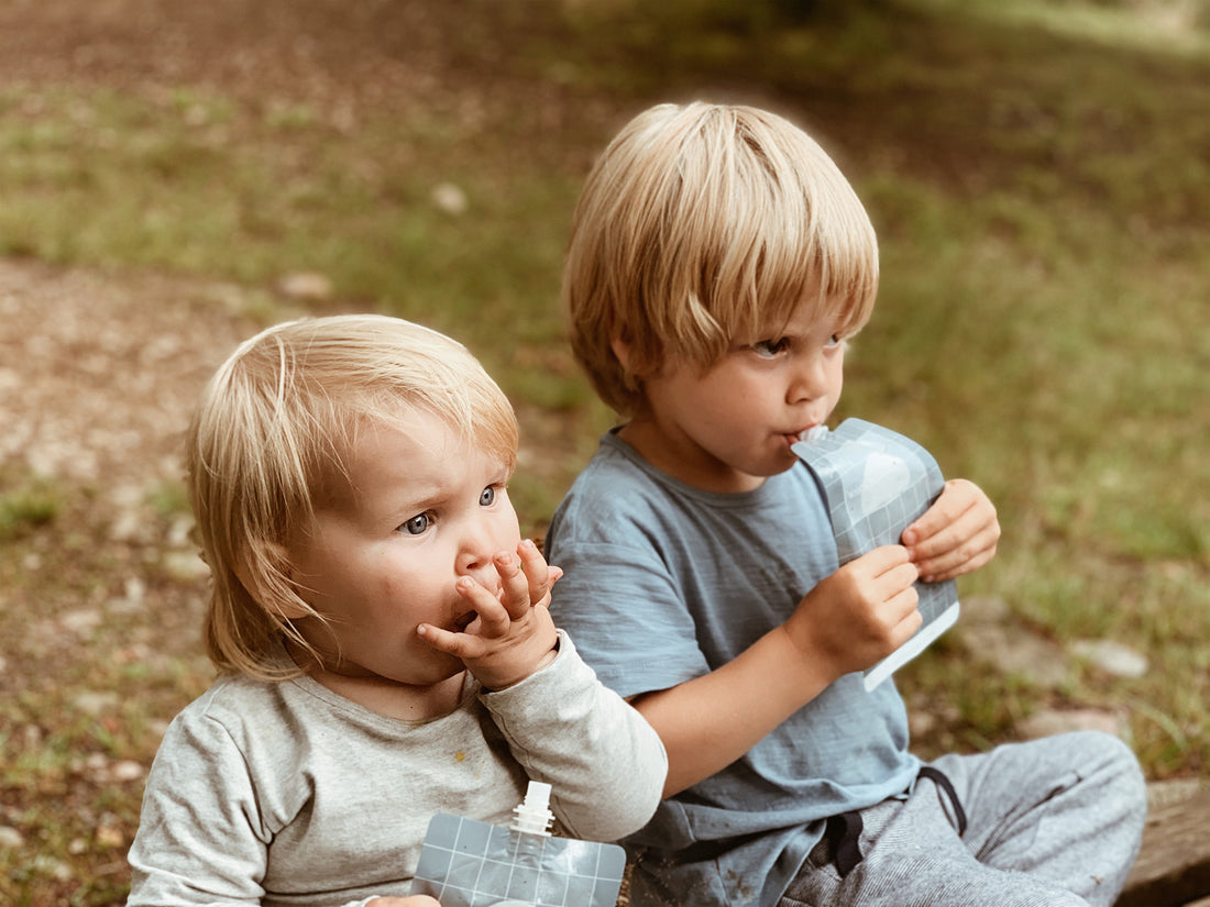 Set de 3 Gourdes à Compotes Réutilisables - Warm Rayures