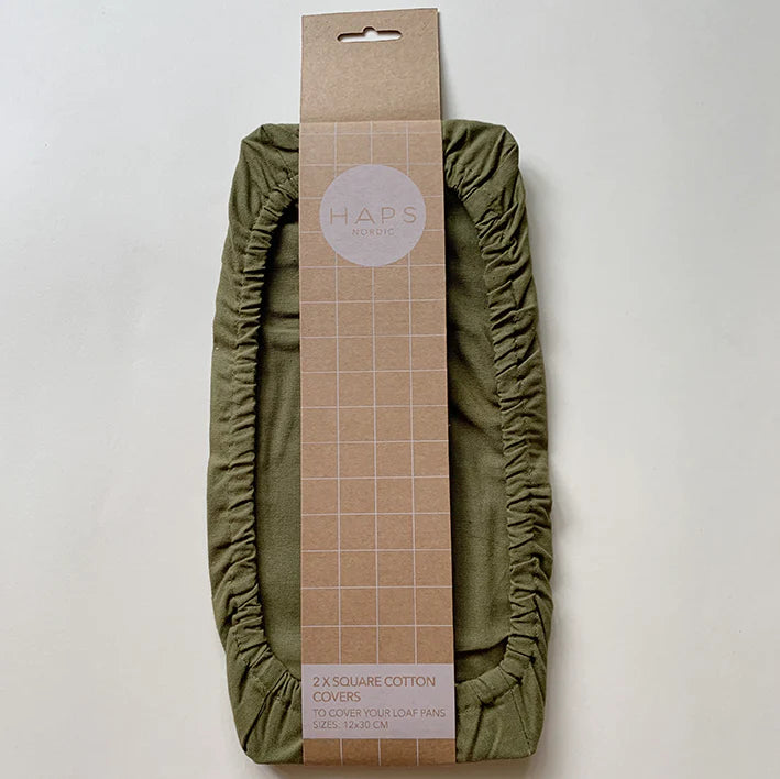 Set de 2 Housses Rectangle en Coton - Olive