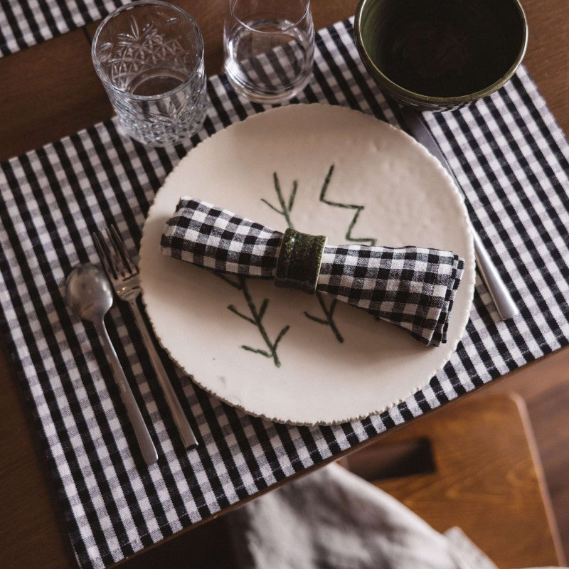 Set de Table en Coton Vichy Black